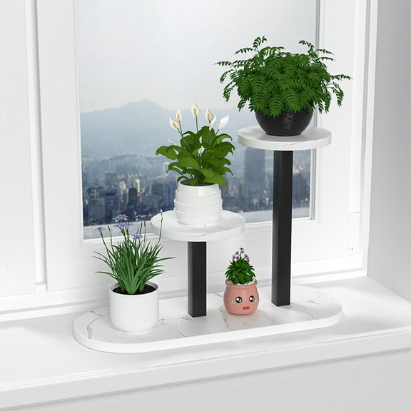 3 Tier Plant Stand Windowsill Flower Pot Holder Display Shelf for Home Living Room Garden Office Decoration Multi-Layer Organizer