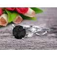 thumbnail image 6 of 1.50 Carat With Moissanite Diamonds Flower Marquise Cut 10k White Gold Black Diamond Moissanite Engagement Rings, 6 of 6