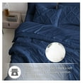 thumbnail image 5 of TiaGOC King Comforter Set - 7 Pieces Pintuck Bed in A Bag King - Comforters King Size - Comforter Set with Sheets, Comforter, Flat Sheet, Fitted Sheet and Pillowcases & Shams, Navy, 5 of 6