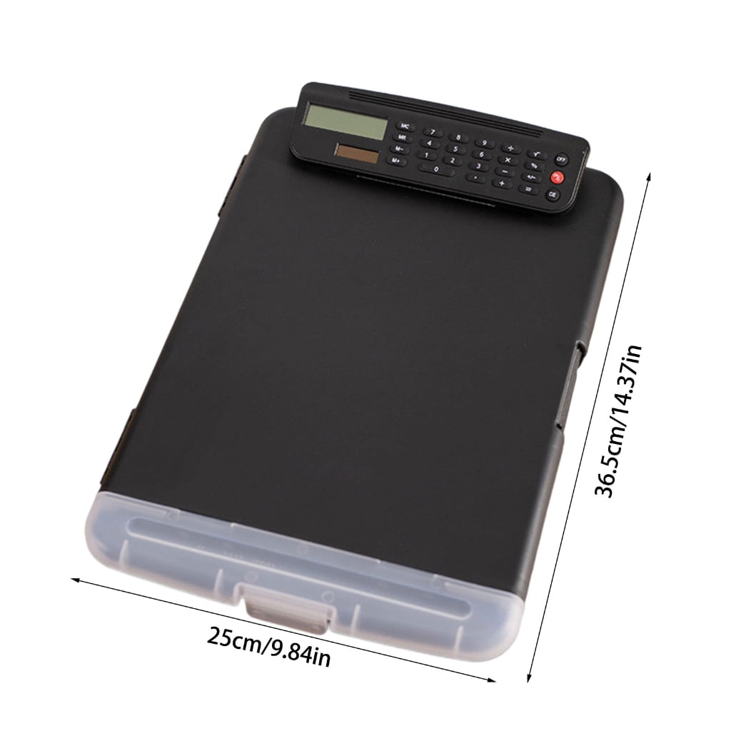 BQBQERT Document Case with Clipboard and Calculator Water File Organiser File Storage Case with Writing Boad