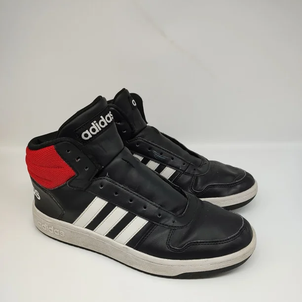Adi - das Mens Hoops 2.0 DB0079 Black Casual Shoes Sneakers Size 8.5 NO LACES