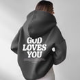 thumbnail image 2 of Womens Quarter Zip Pullover Fall Winter Oversized Hooded Long-sleeved Mitten- Drop Shoulder Hoody Graphic Leisure Cotton Hoodies Sweatshirts(Grey,XL), 2 of 6