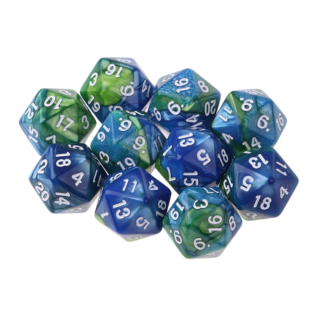 10PCS 20 Sided Dice D20 Polyhedral Dice for   MTG Hot 