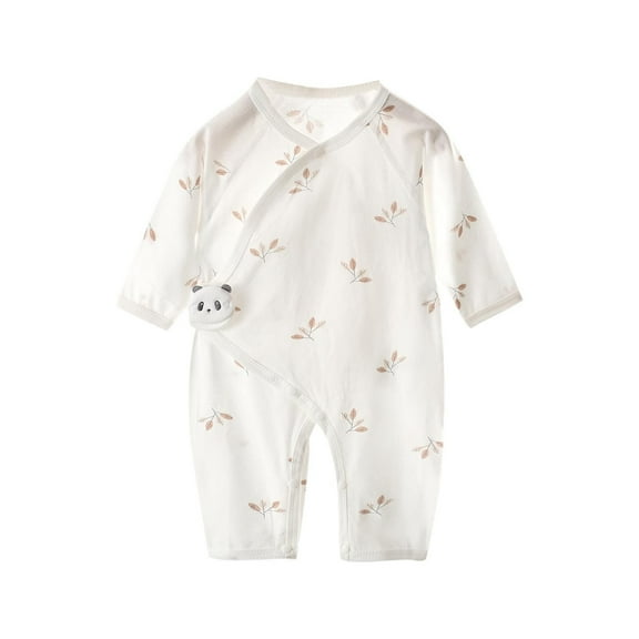 THDHVS Newborn Casual Outfits,Summer Onesies for Newborn ,Newborn Thin Cotton Clothes Long Sleeve Air-conditioned Crawling Clothes Clothes Coffee 1-3 Months