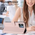 thumbnail image 3 of Wallet Leather Case For Motorola Moto G Play 2025 6.8",With Card Holder,Wristband, Shockproof Kickstand Embossed Happy Pattern Phone Case,Pink,For Moto G Play 2025, 3 of 8