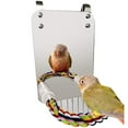 thumbnail image 1 of Parrot Bite Toy,Bird Mirror Toy with Bird Mirror Toywith Rope Mirror Bird Cage Chew Toy Tailored for Perfection, 1 of 8