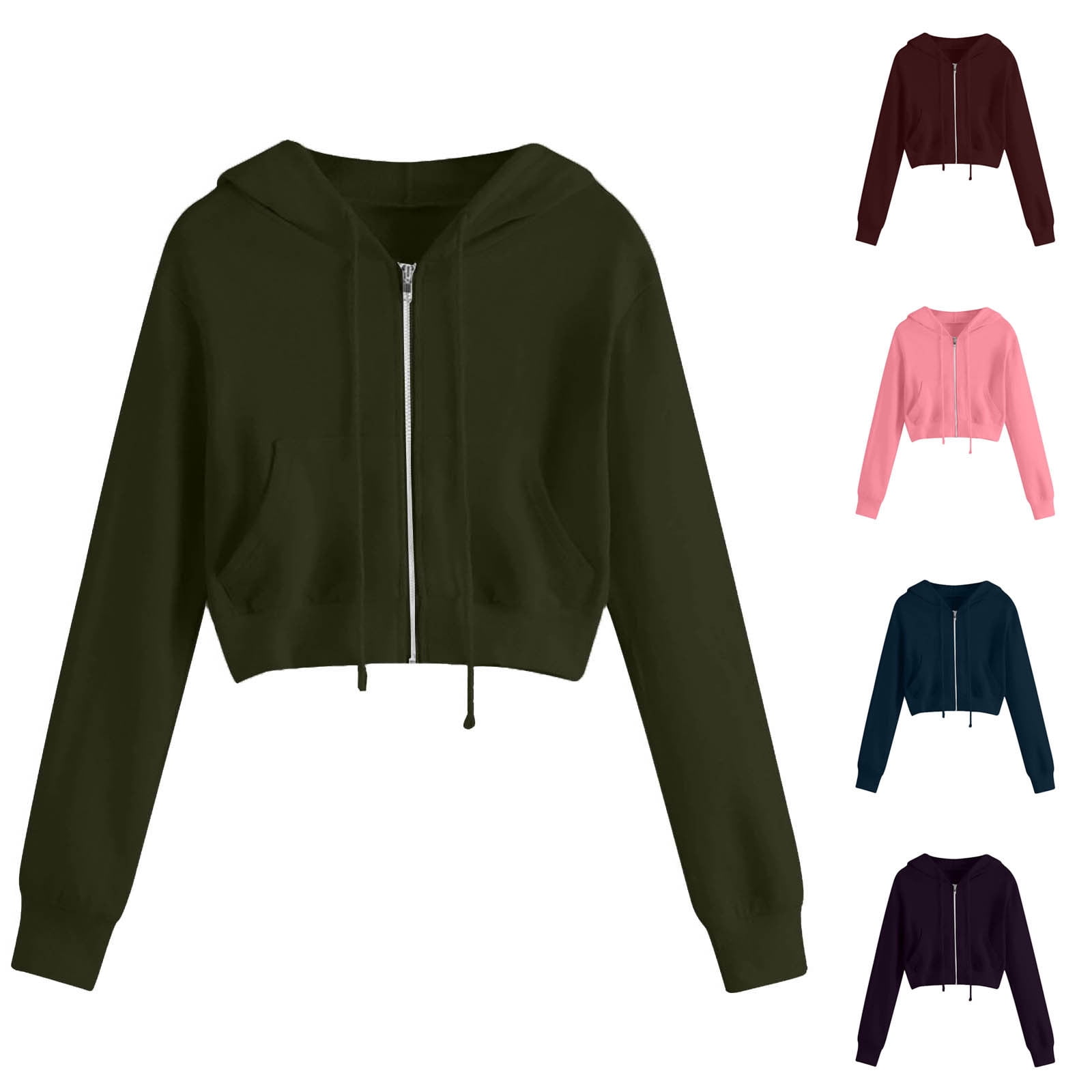 トップス KISHIDAMIKI cropped sweat zip top black Women's Cropped Hoodies Black Zip Up Cropped Jacket