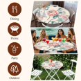 thumbnail image 6 of Vintage Floral Round Tablecloth 55-60 Inch Round Fitted Table Cloth with Elastic Edge, Watercolor Farmhouse Botanical Flowers Waterproof Table Cover Protector for Outdoor Picnic Party Dining, 6 of 6
