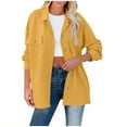 thumbnail image 1 of Yuyuzo Womens Fall Jackets Long Sleeve Turndown Collar Button down Coats with Pockets Solid Color, 1 of 6