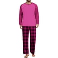 thumbnail image 2 of Fewfanhot Men's Casual Pajama Set Round Neck Long Sleeve Shirt with Drawstring Waist Pants Cozy Home Wear for Daily Use, 2 of 7
