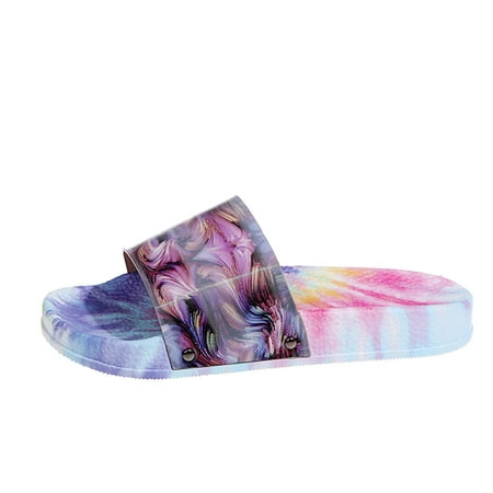 

Rdeuod Sandals Women Women S Fashion Casual Multicolor Outdoor Low Heels Slippers Beach Shoes