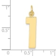 thumbnail image 5 of Auriga Fine Jewelry 10K Yellow Gold Casted Large Polished Number 1 Charm for Women (L-25 mm, W-6 mm), 5 of 7