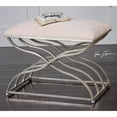 thumbnail image 1 of Uttermost Petit Banc en Nickel Satiné Ivoire Peluche, 1 of 2