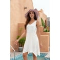 thumbnail image 4 of Curve Muse Women's Sleeveless V Neck Asymmetrical Tank Dress-White-XL, 4 of 7