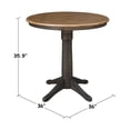 thumbnail image 5 of 36" Round Wood Counter Height Table With 2 Emily Stools in Hickory/Washed Coal, 5 of 8