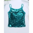 thumbnail image 3 of JanJean Girls Sequins Dance Tank Tops Shirt Camisole Modern Hip Hop Jazz Dance Costume Lake Blue 8, 3 of 6