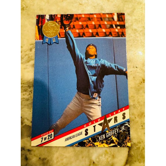 Collectible 1993 Leaf Gold Leaf Stars Ken Griffey Jr. #7 Baseball Card Seattle Mariners Seattle Mariners MLB Baseball Trading Card