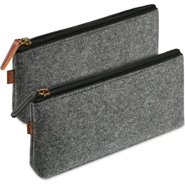 Estuche para lápices, estuche de fieltro para estudiantes, estuche de papelería con cremallera para bolígrafos, lápices, resaltadores, bolígrafos de gel, marcadores, borrador y otros útiles