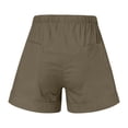 thumbnail image 6 of Womens Plus Size Shorts Casual Drawstring A Line Shorts Lightweight Spring Summer Linen Blend Pants Comfy Baech Trousers Brown 5XL, 6 of 6