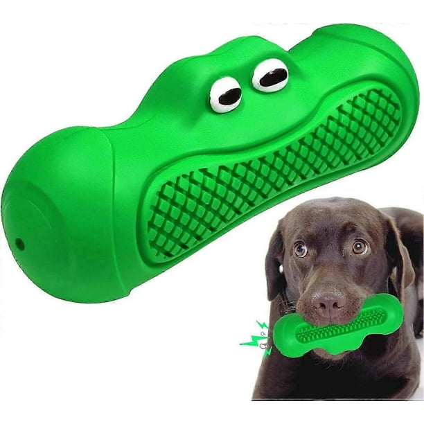 Dog Toy, Indestructible Dog Toy, Squeaky Rubber Dog Toys, Interactive Dog Toys for Cleaning Teeth of Small, Medium and Large Dogs(Green)