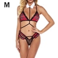 thumbnail image 1 of Ropa interior de encaje sexy para mujer Sujetador a cuadros Tanga Lencería Ropa de dormir Ropa de dormir, M Jumpingount XX000086-02, 1 of 7