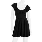 Juniors Plus Flutter-Sleeve Knit Banded Babydoll Dress