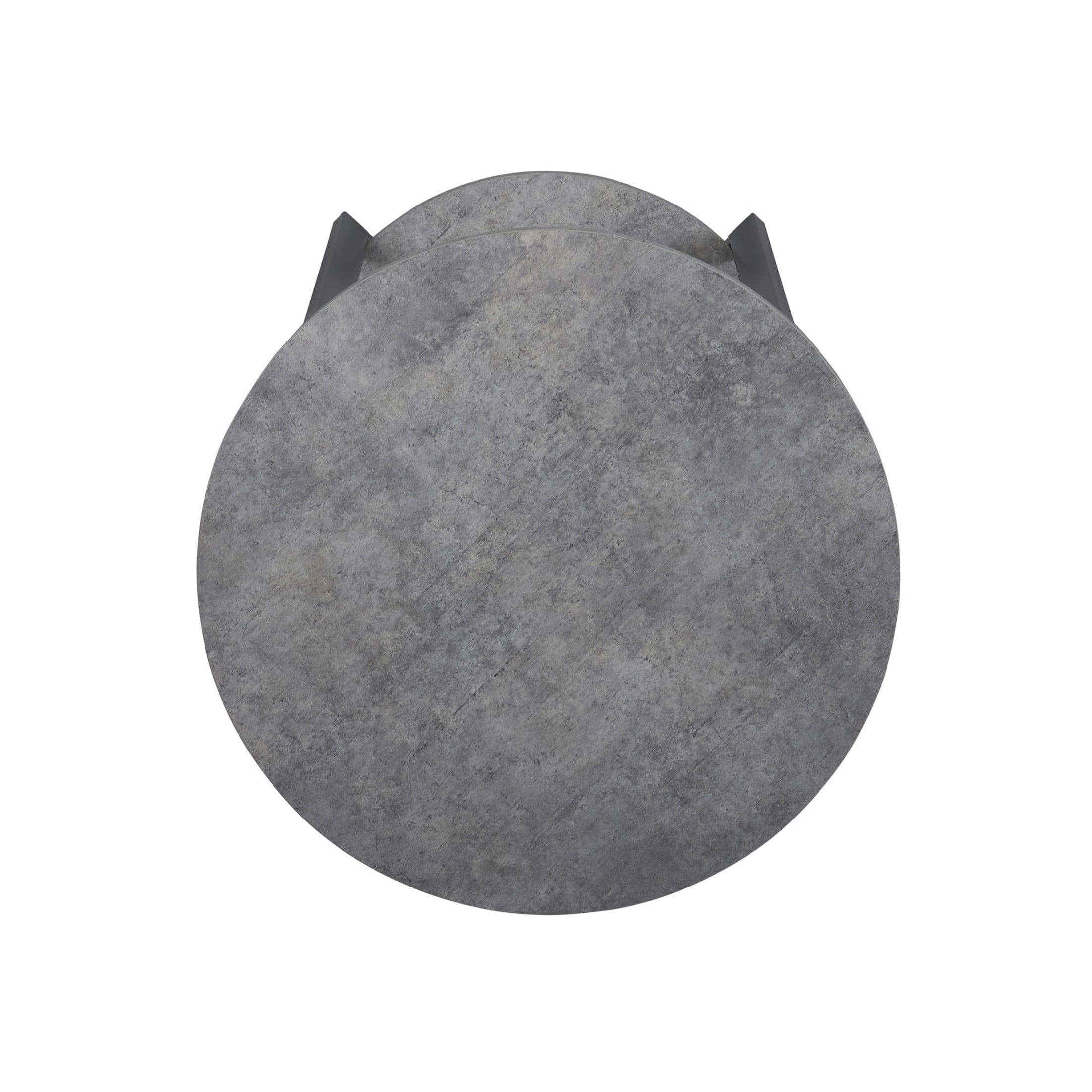 Household Essentials 2-Tier Round Low Side Table, Faux Gray Slate