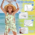 thumbnail image 5 of SEANATIVE Swimsuits for Teen Girls One Piece Bathing Suit See-Through Cover Ups Cut Out Back Beachwear for Surfing Water Park, Size 7-8, Rabbit Carrot Print Green, 5 of 7