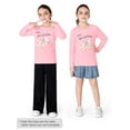 thumbnail image 3 of Serdomi Girls Long Sleeve T-Shirt - Soft Tops Pink Cute Kitty Cat Graphic Tee Size 7/8, 3 of 7