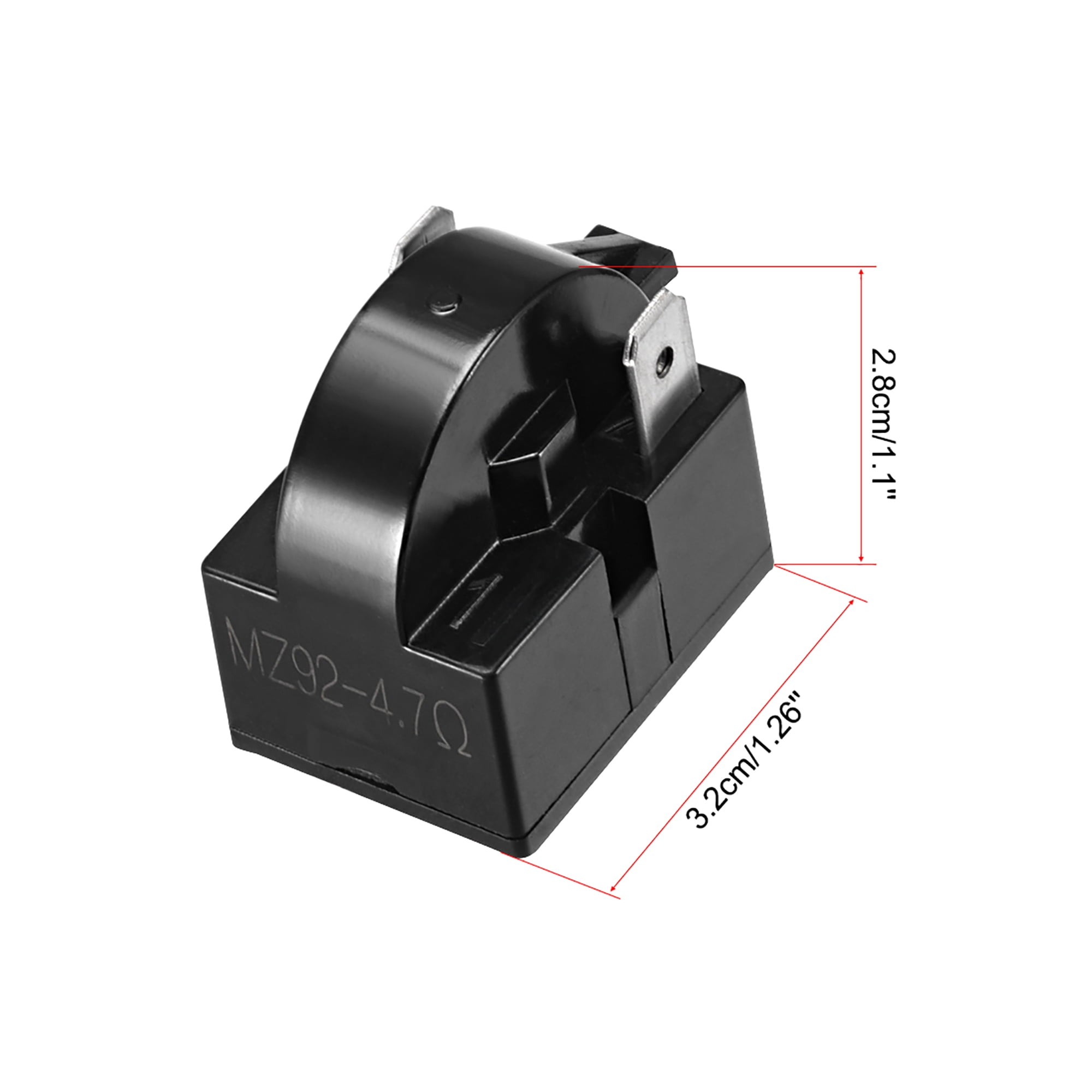 Uxcell 2Pcs 4.7 Ohm 2 Pin Refrigerator Start Relay Black