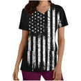 thumbnail image 2 of TIMIFIS Womens Scrub Tops Uniform 4th of July Patriotic Scrub Summer V Neck Short Sleeve T Shirts Working Nursing Scrub Tops with Pockets - Spring/Summer, 2 of 5