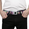 thumbnail image 3 of Rick and Morty Belt, Seatbelt Buckle Belt, Rick Sanchez Screaming Face Black Multi Color, 30 to 44 Inches, 3 of 8