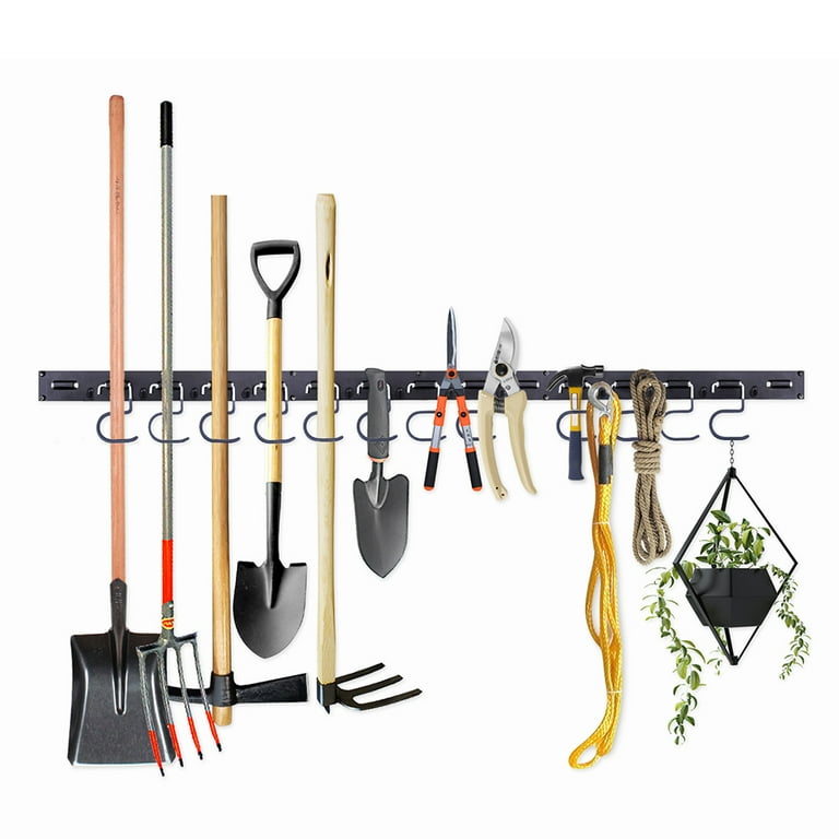 VANBAR 64 Tool Rack,Wall Mount Garage Tool Organizer,Garden Tool Holder, Tool  Hook Rack with 16 Removable Hooks 