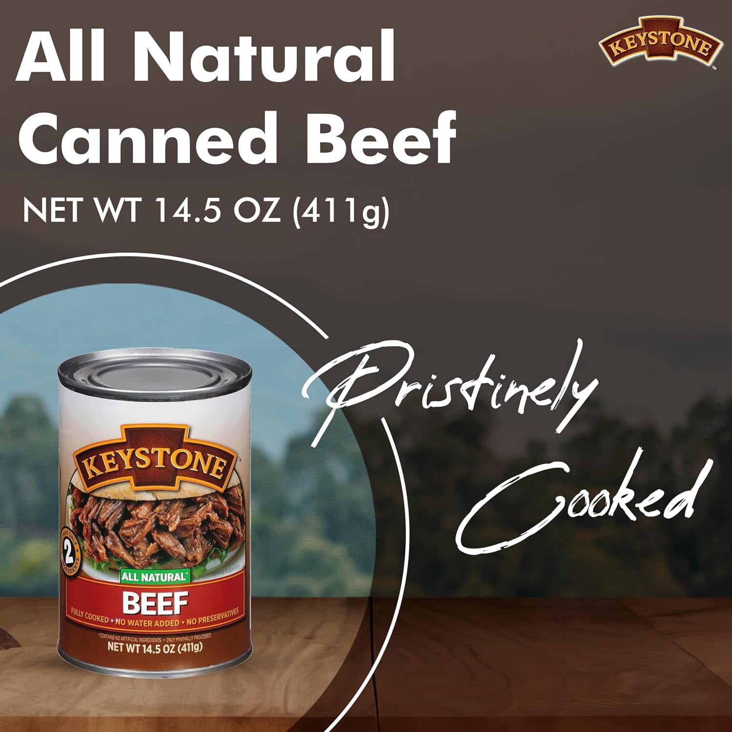(12 Pack) Keystone All Natural Beef 14.5 oz Can ✅ Emergency Survival Food For Camping Hiking and Backpacking Ready to Eat- Pack of 12 Cans ✅