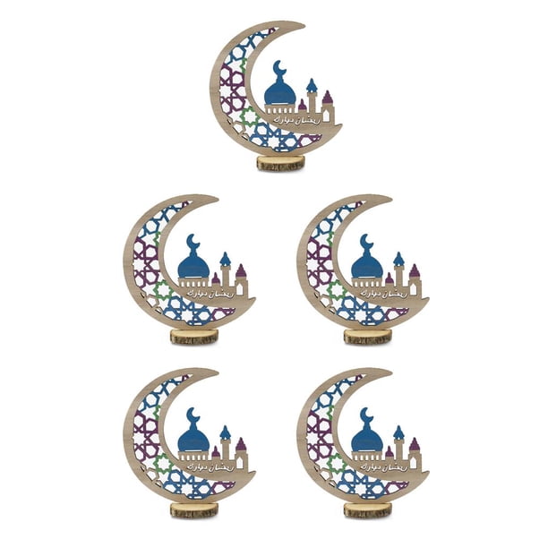 Toystoory Eid Mubarak, suministros de decoración para fiestas, adornos para festivales, adornos artesanales musulmanes, exquisitas decoraciones de JM00442 5piezas Toystoory CBP220915