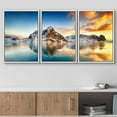 thumbnail image 2 of wall26 Framed Canvas Print Wall Art Set Sunset Snowy Mountain Range Lake Nature Wilderness Photography Realism Decorative Landscape Colorful for Living Room, Bedroom, Office - 16"x24"x3 WHI, 2 of 5