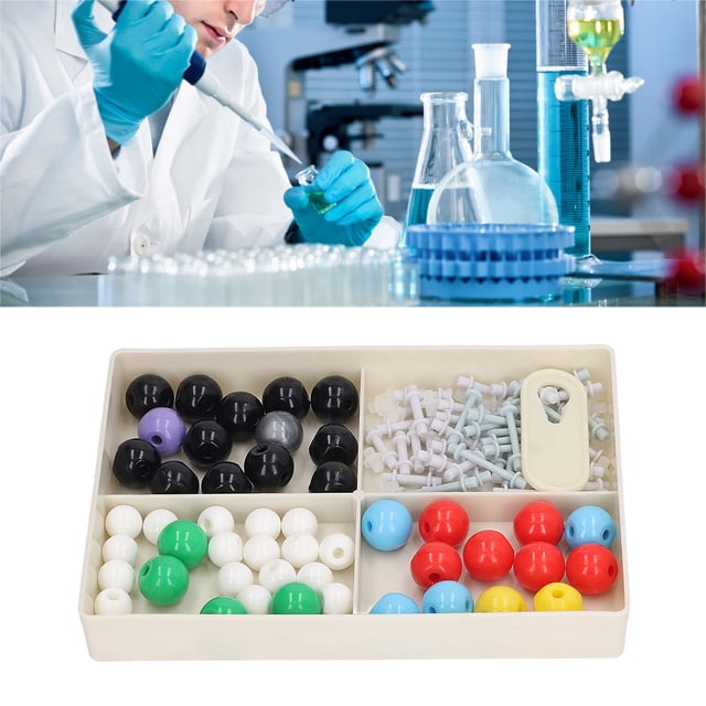 Organic Inorganic Chemistry Learning Kit, Molecular Model Kit Easy To Disassemble Environmental Protection 3D Modeling Research Intuitive Tight for Laboratory