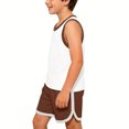 thumbnail image 2 of Cethrio Boys Activewear Outfit Sets, Sleeveless 2 Piece Cotton Summer Kids' Athletic Clothing Sets Coffee Size 6-7T, 2 of 8
