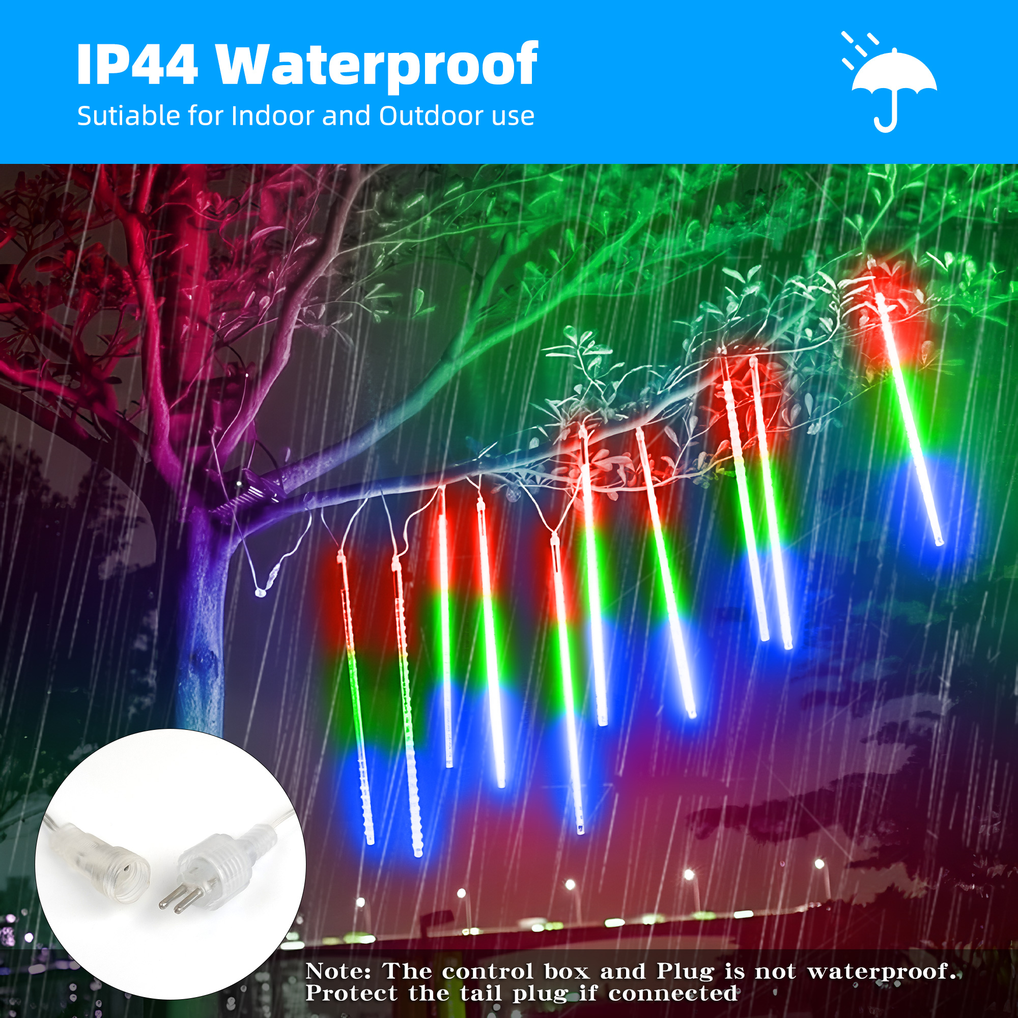 Daybetter Multicolor Meteor Shower Falling Lights, 10 Tubes photo 3