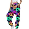 thumbnail image 2 of Cavosen Halloween Womens Baggy Sweatpants with Pockets Pumpkin Print Wide Leg Pants Sweatpants Long Pants Casual Loose Drawstring Elastic Waist Ankle Length Pants Joggor Holiday Trousers L, 2 of 6