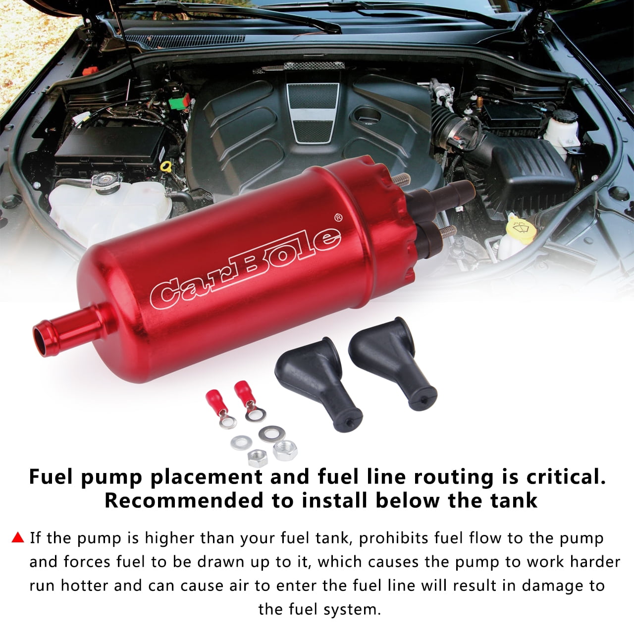 CarBole Electric Fuel Pump 12VInline Fuel Transfer Pump Gas Pump