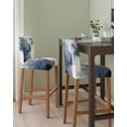 thumbnail image 2 of Blue Bar Stool Covers Set of 2, Retro Oil Painted Modern Abstract Art Stretch Washable Bar Chair Covers with Backs, Removable Pub Counter Height Chair Cover for Kitchen Dining Room Cafe, 2 of 7