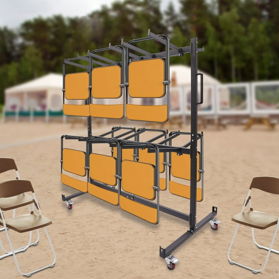 Folding Chair Rack Dolly Cart Table Storage Rack Desk Chairs Cart Trolley