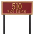 thumbnail image 1 of Whitehall Products 6115RG Estate Lawn Two Line Double Line Address Plaque, Red & Gold, 1 of 1