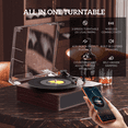 thumbnail image 2 of MAIO Record Player, Bluetooth Vintage Audio Turntables 3-Speed 33/45/78RPM Vinyl Spinner with Speakers, Headphone Jack, USB, AUX-in and RCA, Red Walnut, 2 of 9