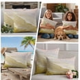 thumbnail image 5 of Yellow Coastal Wave Outdoor Waterproof Pillow Covers, Summer Modern Ocean Beach Decorative Square Throw Pillowcase Sofa Cushion Sham for Patio/Couch/Chair, 26"x26" 2 Pack, 5 of 8