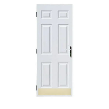 GDI Hardware Aluminum Kick Plate - Magnetic Mounted - Satin Brass Finish - 6" Height x 34" Width, 3/64" Thick for 36" Doors