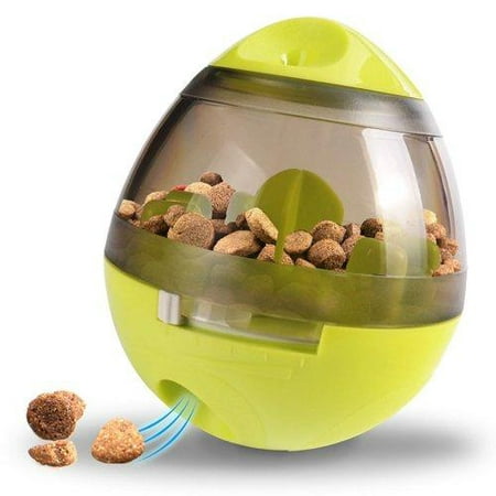 Wellood Dog Treat Dispenser Ball Toy, Interactive Treat-Dispensing Ball for Dogs & Cats: Increases IQ and Mental Stimulation, Tumbler Design Easy to Clean Green?3.9In x (Best Mental Stimulation Toys For Dogs)