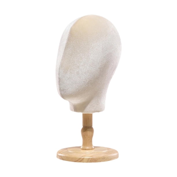 Soporte para peluca Yinane con base de madera modelo de cabeza de maniquí creativo