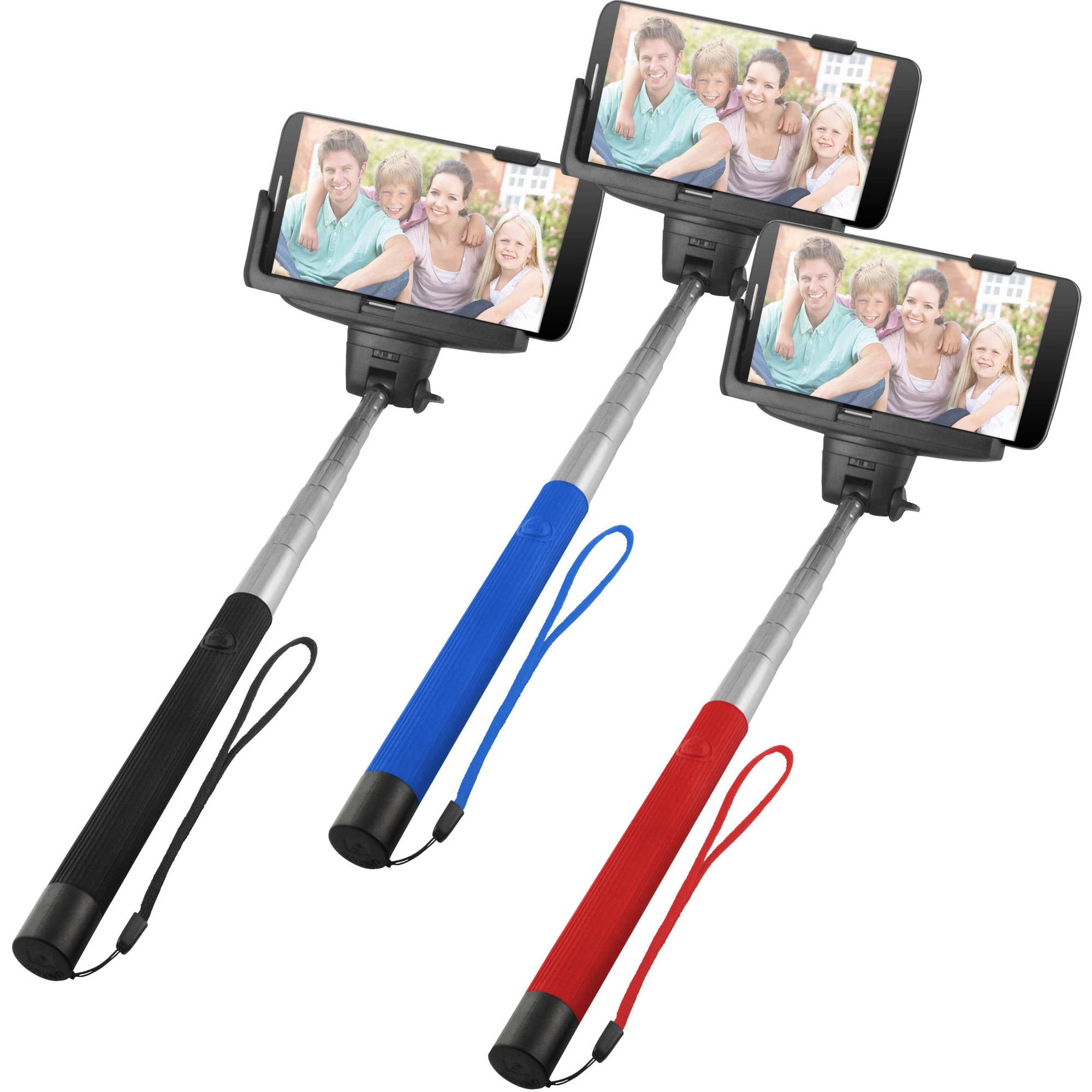 Ematic Extendable Selfie Stick with Builtin Bluetooth Camera Button